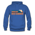 Bozeman, Montana Hoodie - Retro Mountain Bozeman Crewneck Hooded Sweatshirt - royal blue