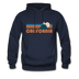 California Hoodie - Retro Mountain California Crewneck Hooded Sweatshirt - navy