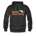 California Hoodie - Retro Mountain California Crewneck Hooded Sweatshirt - charcoal gray
