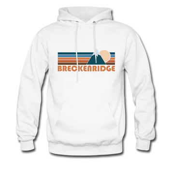 Breckenridge, Colorado Hoodie - Retro Mountain Breckenridge Crewneck Hooded Sweatshirt - white