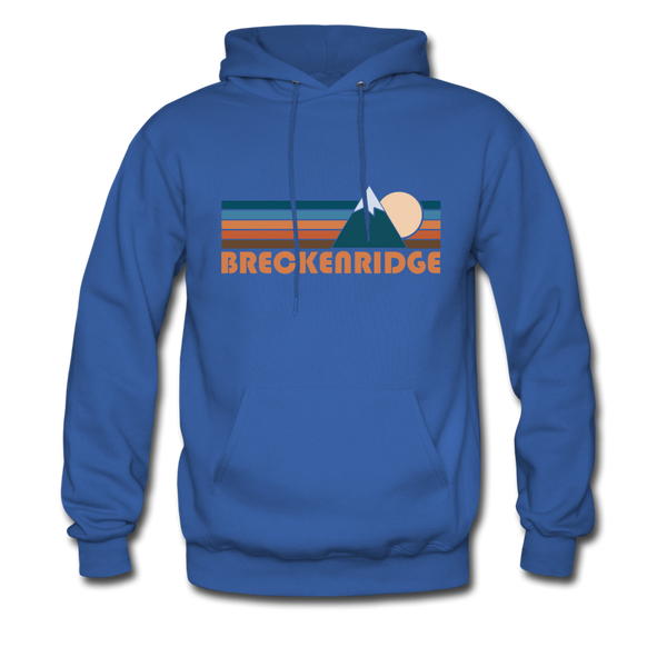 Breckenridge, Colorado Hoodie - Retro Mountain Breckenridge Crewneck Hooded Sweatshirt - royal blue