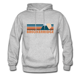 Breckenridge, Colorado Hoodie - Retro Mountain Breckenridge Crewneck Hooded Sweatshirt - heather gray