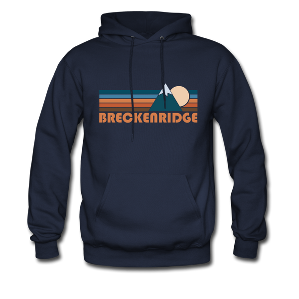 Breckenridge, Colorado Hoodie - Retro Mountain Breckenridge Crewneck Hooded Sweatshirt - navy