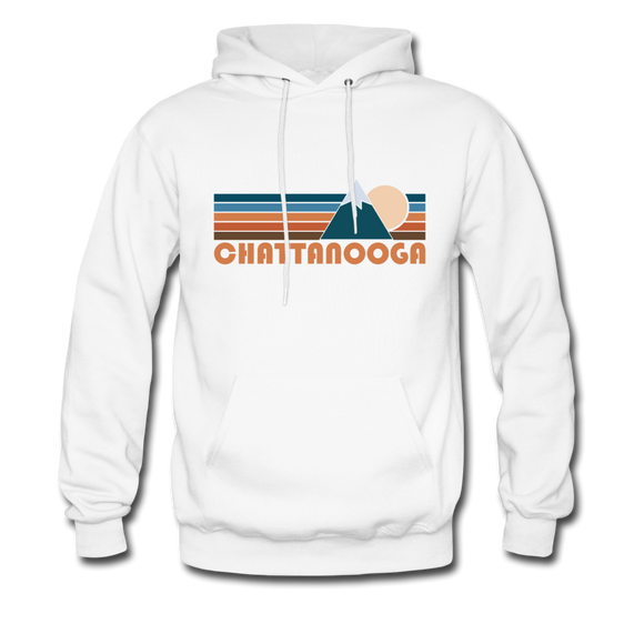 Chattanooga, Tennessee Hoodie - Retro Mountain Chattanooga Crewneck Hooded Sweatshirt - white