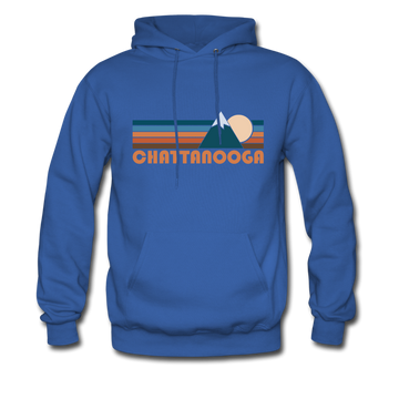 Chattanooga, Tennessee Hoodie - Retro Mountain Chattanooga Crewneck Hooded Sweatshirt - royal blue