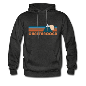 Chattanooga, Tennessee Hoodie - Retro Mountain Chattanooga Crewneck Hooded Sweatshirt - charcoal gray
