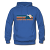 Colorado Springs, Colorado Hoodie - Retro Mountain Colorado Springs Crewneck Hooded Sweatshirt - royal blue