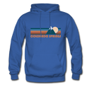 Colorado Springs, Colorado Hoodie - Retro Mountain Colorado Springs Crewneck Hooded Sweatshirt - royal blue