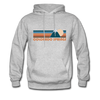 Colorado Springs, Colorado Hoodie - Retro Mountain Colorado Springs Crewneck Hooded Sweatshirt - heather gray