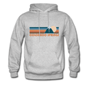 Colorado Springs, Colorado Hoodie - Retro Mountain Colorado Springs Crewneck Hooded Sweatshirt - heather gray