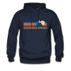 Colorado Springs, Colorado Hoodie - Retro Mountain Colorado Springs Crewneck Hooded Sweatshirt - navy