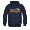Colorado Hoodie - Retro Mountain Colorado Crewneck Hooded Sweatshirt - navy