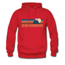 Colorado Hoodie - Retro Mountain Colorado Crewneck Hooded Sweatshirt - red