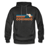 Colorado Hoodie - Retro Mountain Colorado Crewneck Hooded Sweatshirt - charcoal gray