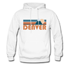 Denver, Colorado Hoodie - Retro Mountain Denver Crewneck Hooded Sweatshirt - white