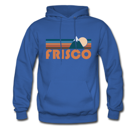 Frisco, Colorado Hoodie - Retro Mountain Frisco Crewneck Hooded Sweatshirt - royal blue