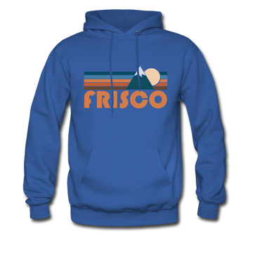 Frisco, Colorado Hoodie - Retro Mountain Frisco Crewneck Hooded Sweatshirt - royal blue