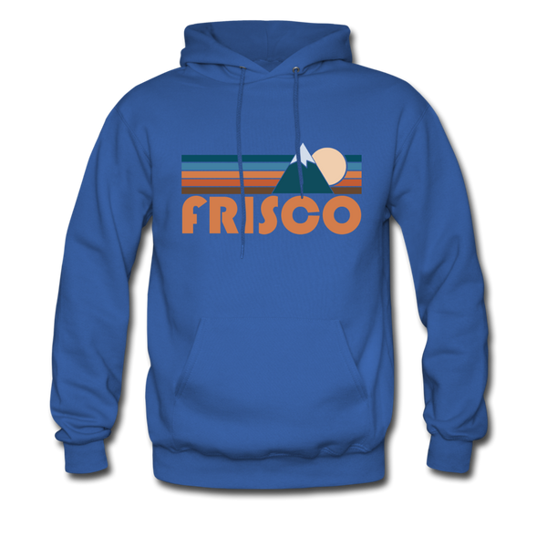 Frisco, Colorado Hoodie - Retro Mountain Frisco Crewneck Hooded Sweatshirt - royal blue