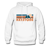 Keystone, Colorado Hoodie - Retro Mountain Keystone Crewneck Hooded Sweatshirt - white