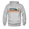 Keystone, Colorado Hoodie - Retro Mountain Keystone Crewneck Hooded Sweatshirt - heather gray