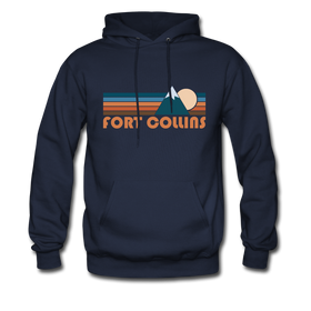 Fort Collins, Colorado Hoodie - Retro Mountain Fort Collins Hooded Sweatshirt