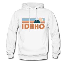 Idaho Hoodie - Retro Mountain Idaho Crewneck Hooded Sweatshirt - white