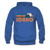 Idaho Hoodie - Retro Mountain Idaho Crewneck Hooded Sweatshirt - royal blue