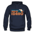Idaho Hoodie - Retro Mountain Idaho Crewneck Hooded Sweatshirt - navy