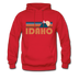 Idaho Hoodie - Retro Mountain Idaho Crewneck Hooded Sweatshirt - red