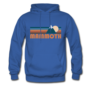 Mammoth, California Hoodie - Retro Mountain Mammoth Crewneck Hooded Sweatshirt - royal blue