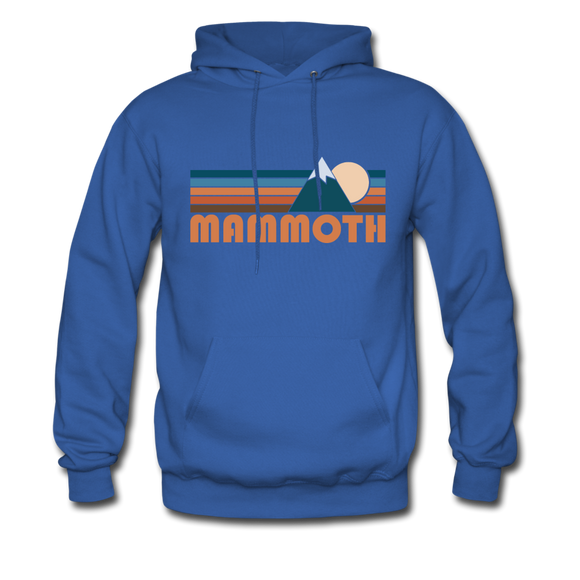 Mammoth, California Hoodie - Retro Mountain Mammoth Crewneck Hooded Sweatshirt - royal blue