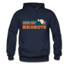 Mammoth, California Hoodie - Retro Mountain Mammoth Crewneck Hooded Sweatshirt - navy