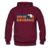 Durango, Colorado Hoodie - Retro Mountain Durango Crewneck Hooded Sweatshirt - burgundy