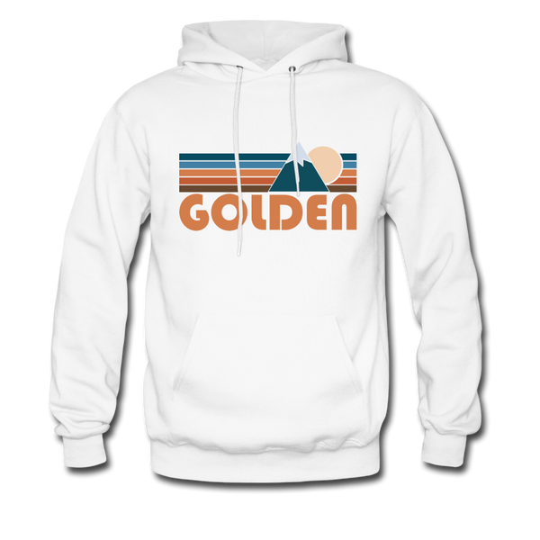 Golden, Colorado Hoodie - Retro Mountain Golden Crewneck Hooded Sweatshirt - white
