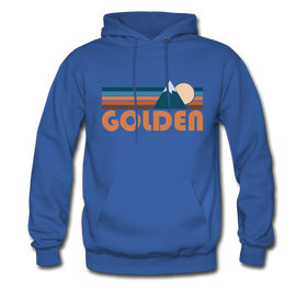 Golden, Colorado Hoodie - Retro Mountain Golden Crewneck Hooded Sweatshirt - royal blue