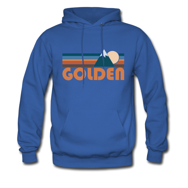 Golden, Colorado Hoodie - Retro Mountain Golden Crewneck Hooded Sweatshirt - royal blue