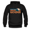 Golden, Colorado Hoodie - Retro Mountain Golden Crewneck Hooded Sweatshirt - black