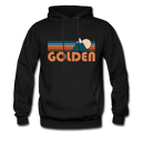 Golden, Colorado Hoodie - Retro Mountain Golden Crewneck Hooded Sweatshirt - black