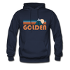 Golden, Colorado Hoodie - Retro Mountain Golden Crewneck Hooded Sweatshirt - navy