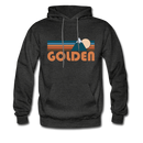 Golden, Colorado Hoodie - Retro Mountain Golden Crewneck Hooded Sweatshirt - charcoal gray