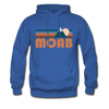 Moab, Utah Hoodie - Retro Mountain Moab Crewneck Hooded Sweatshirt - royal blue