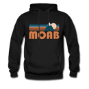 Moab, Utah Hoodie - Retro Mountain Moab Crewneck Hooded Sweatshirt - black
