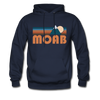 Moab, Utah Hoodie - Retro Mountain Moab Crewneck Hooded Sweatshirt - navy