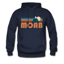 Moab, Utah Hoodie - Retro Mountain Moab Crewneck Hooded Sweatshirt - navy