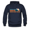 Jackson Hole, Wyoming Hoodie - Retro Mountain Jackson Hole Crewneck Hooded Sweatshirt - navy