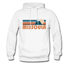 Missoula, Montana Hoodie - Retro Mountain Missoula Crewneck Hooded Sweatshirt - white