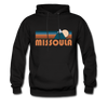 Missoula, Montana Hoodie - Retro Mountain Missoula Crewneck Hooded Sweatshirt - black