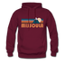 Missoula, Montana Hoodie - Retro Mountain Missoula Crewneck Hooded Sweatshirt - burgundy