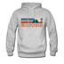 Missoula, Montana Hoodie - Retro Mountain Missoula Crewneck Hooded Sweatshirt - heather gray