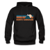 North Carolina Hoodie - Retro Mountain North Carolina Crewneck Hooded Sweatshirt - black